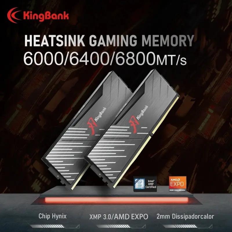Kingbank ũž ǻ ޸ ޸  , 濭 , DDR5, 16GB RAM, 6000MHz, 6400MHz, 6800MHz, XMP PC, 2 Pics